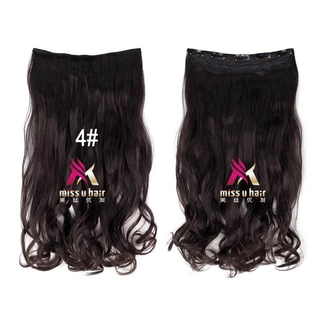 Long Wavy Clip On Hair Extensions Ombre Rainbow