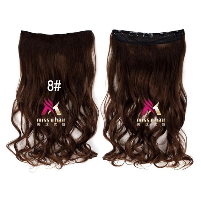 Long Wavy Clip On Hair Extensions Ombre Rainbow