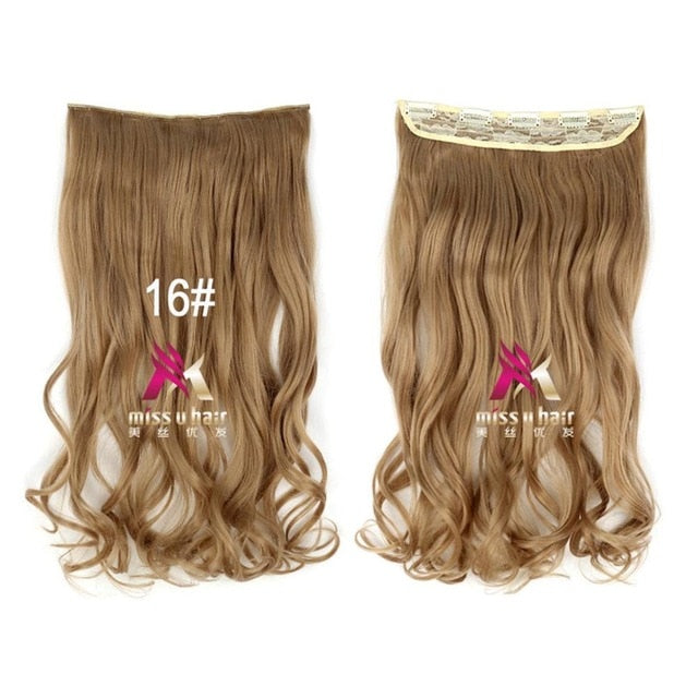 Long Wavy Clip On Hair Extensions Ombre Rainbow