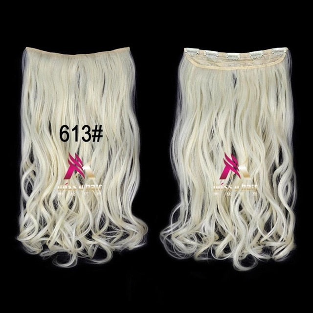 Long Wavy Clip On Hair Extensions Ombre Rainbow
