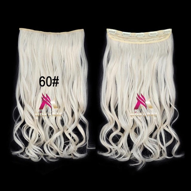 Long Wavy Clip On Hair Extensions Ombre Rainbow