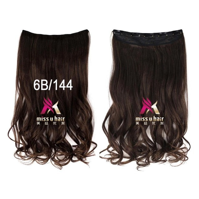 Long Wavy Clip On Hair Extensions Ombre Rainbow
