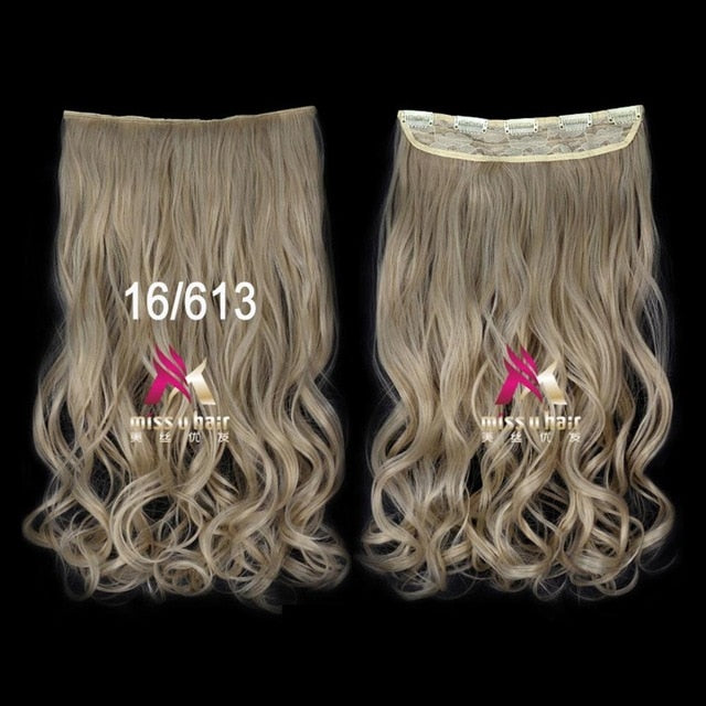 Long Wavy Clip On Hair Extensions Ombre Rainbow