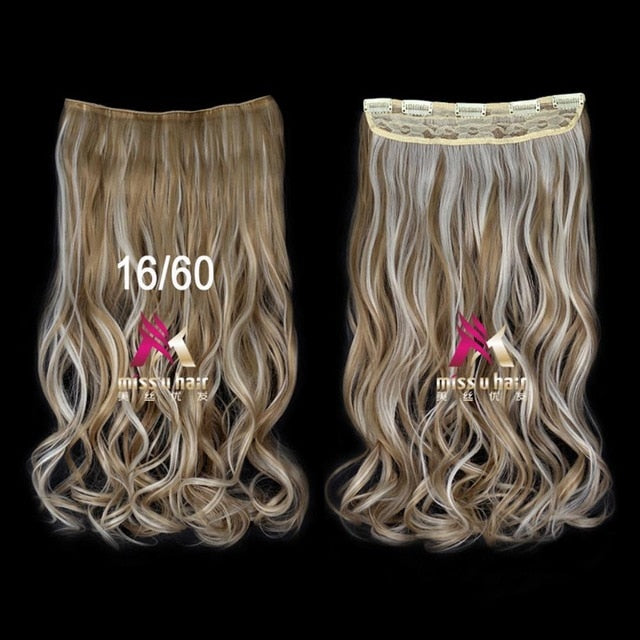 Long Wavy Clip On Hair Extensions Ombre Rainbow
