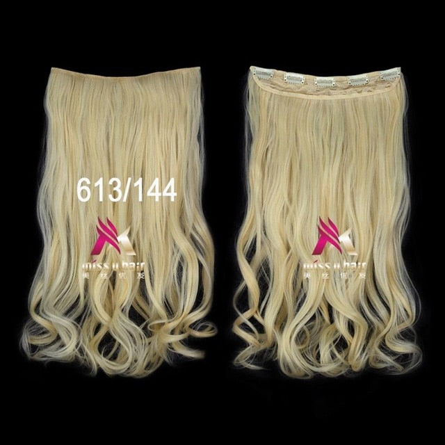Long Wavy Clip On Hair Extensions Ombre Rainbow