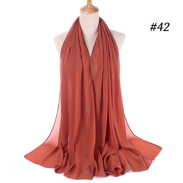 Womens Chiffon Scarf Hijab Wrap Muslim Scarves
