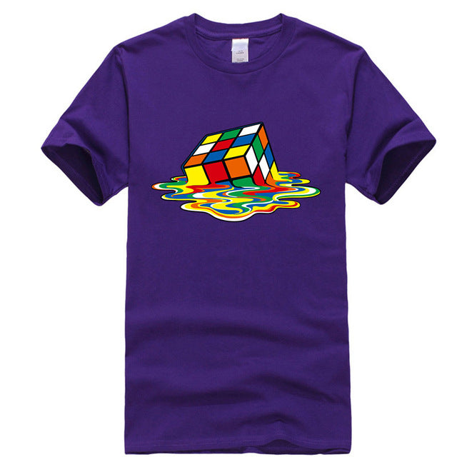 Men Rubiks Cube Design Tshirt Funny Top Tee