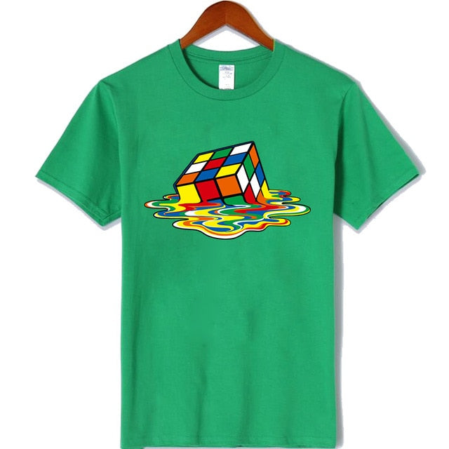 Men Rubiks Cube Design Tshirt Funny Top Tee