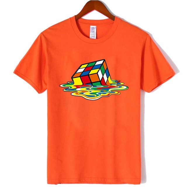 Men Rubiks Cube Design Tshirt Funny Top Tee