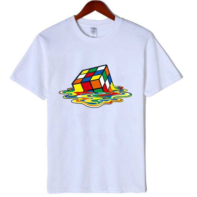 Men Rubiks Cube Design Tshirt Funny Top Tee