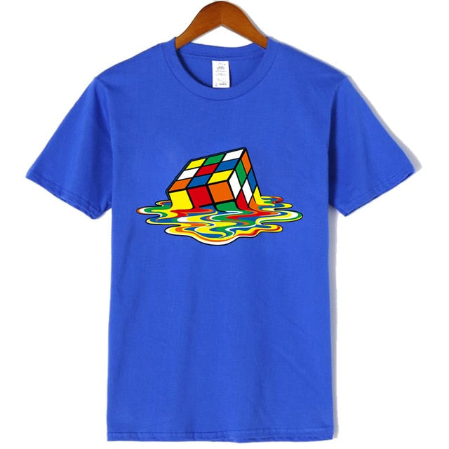 Men Rubiks Cube Design Tshirt Funny Top Tee