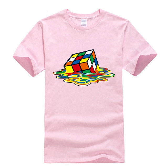Men Rubiks Cube Design Tshirt Funny Top Tee