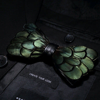 Green Feather Bowtie Gift Box Set