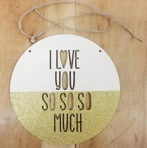 Nordic Wooden I Love You So Much Wall Hanging Decor