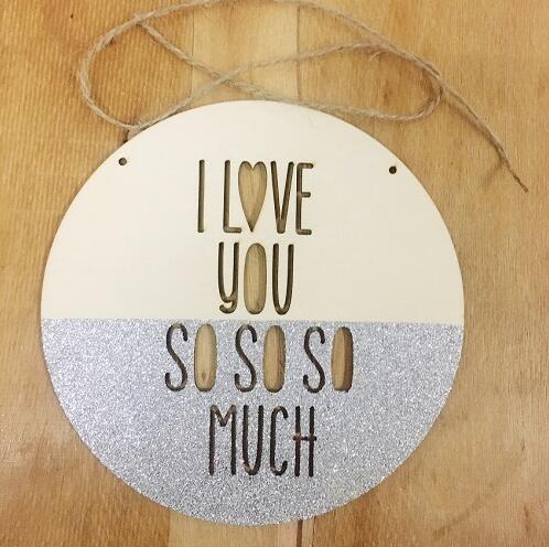 Nordic Wooden I Love You So Much Wall Hanging Decor