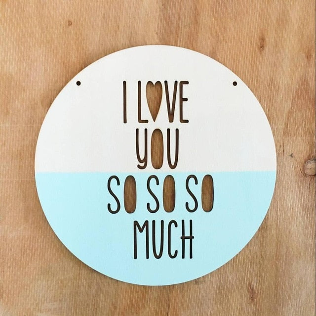 Nordic Wooden I Love You So Much Wall Hanging Decor