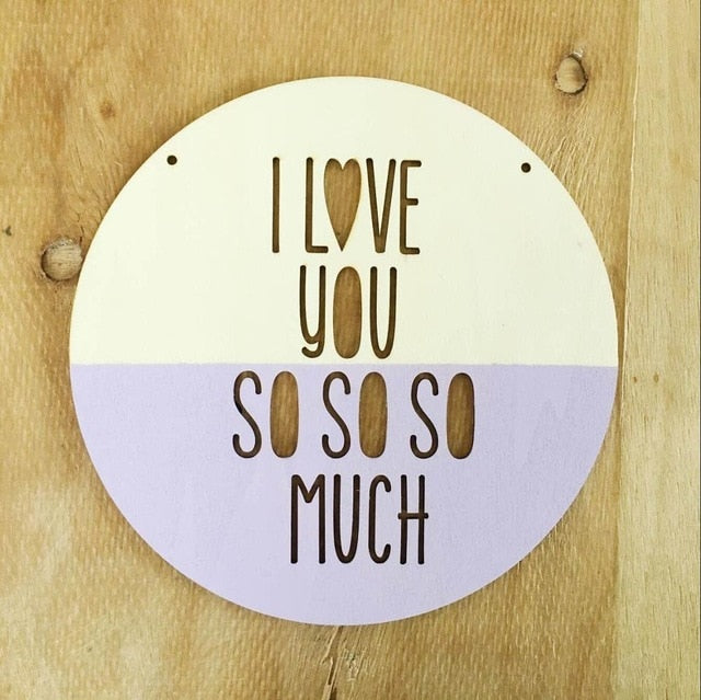 Nordic Wooden I Love You So Much Wall Hanging Decor