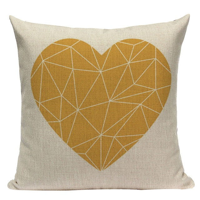 Yellow Pillow Case Geometric Cover Nordic Decor