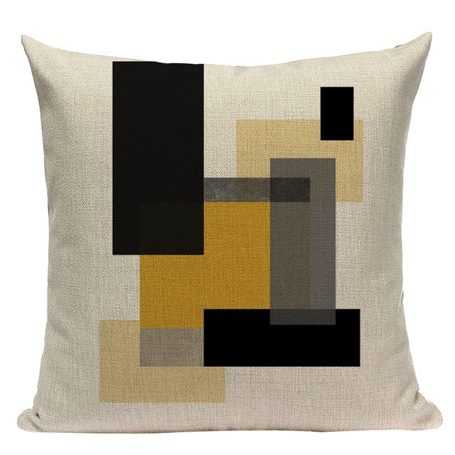 Yellow Pillow Case Geometric Cover Nordic Decor