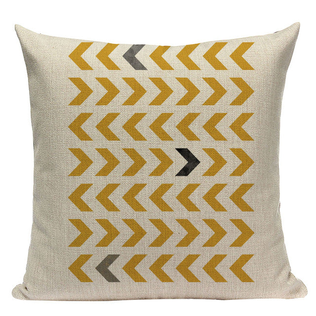 Yellow Pillow Case Geometric Cover Nordic Decor