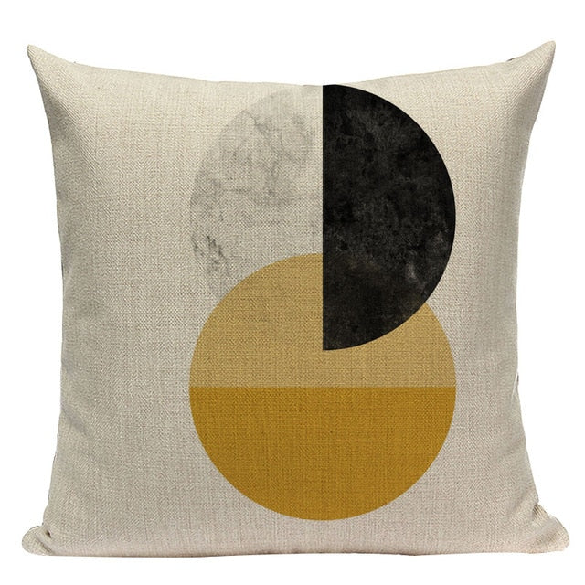 Yellow Pillow Case Geometric Cover Nordic Decor