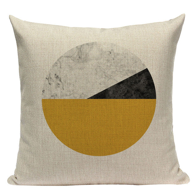 Yellow Pillow Case Geometric Cover Nordic Decor