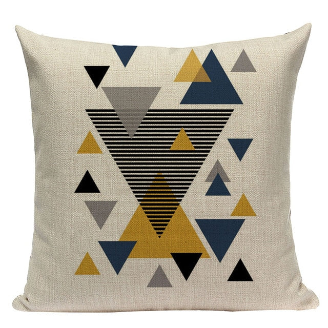 Yellow Pillow Case Geometric Cover Nordic Decor