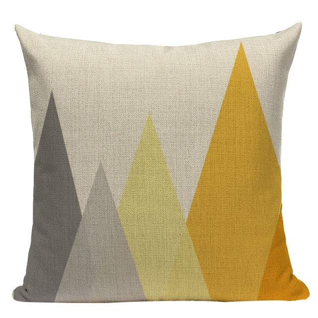 Yellow Pillow Case Geometric Cover Nordic Decor