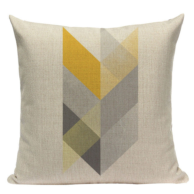 Yellow Pillow Case Geometric Cover Nordic Decor