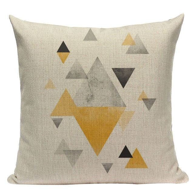 Yellow Pillow Case Geometric Cover Nordic Decor