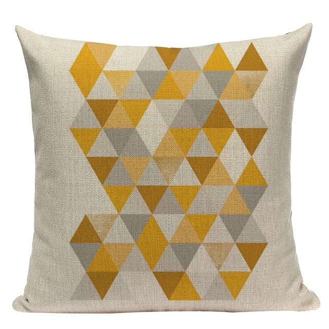 Yellow Pillow Case Geometric Cover Nordic Decor