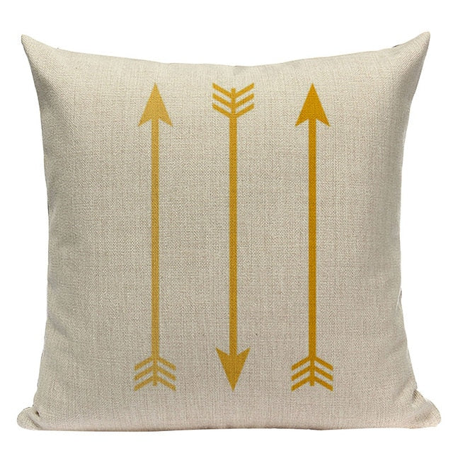 Yellow Pillow Case Geometric Cover Nordic Decor