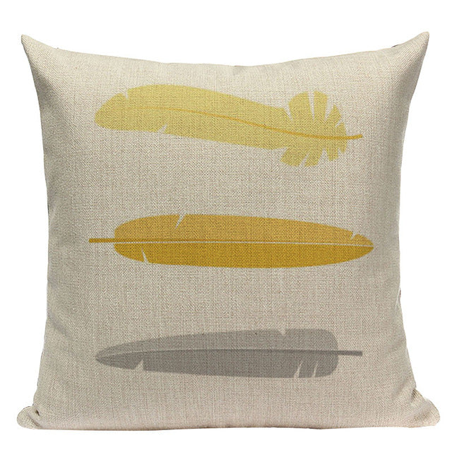 Yellow Pillow Case Geometric Cover Nordic Decor