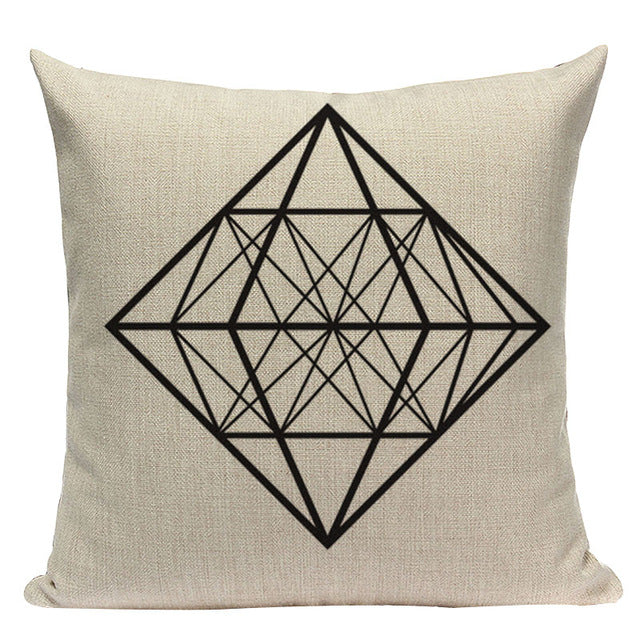 Yellow Pillow Case Geometric Cover Nordic Decor