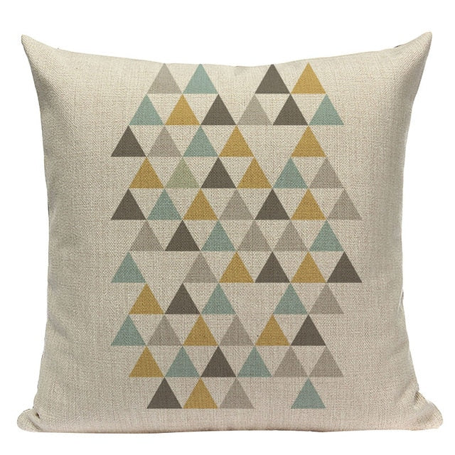 Yellow Pillow Case Geometric Cover Nordic Decor