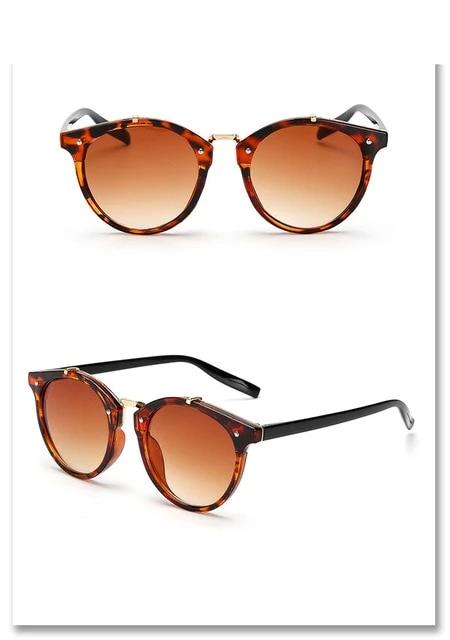 Womens Gradient Round Sunglasses