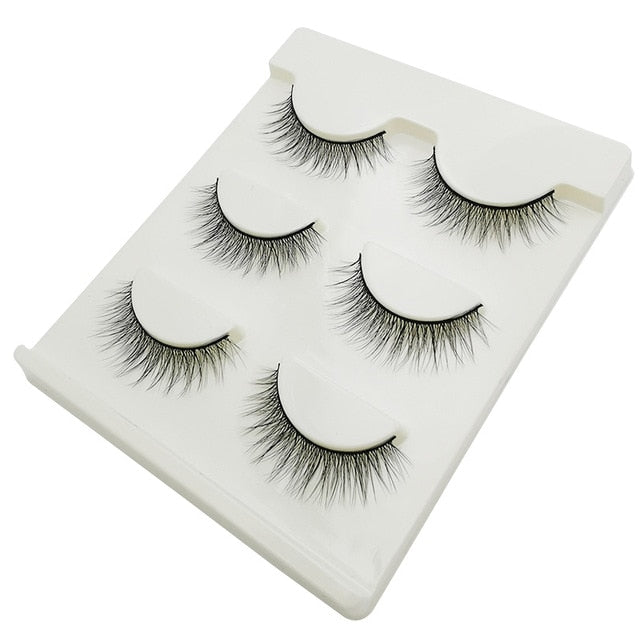 New 3 Pairs Natural False Eyelashes Fake Lashes Long Extension Eyelash