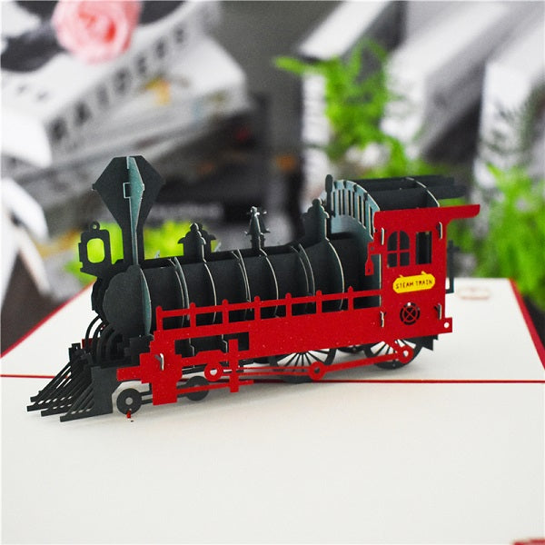 3D Pop Up Cards Birthday Train Plain Sailboat Bike Guitar