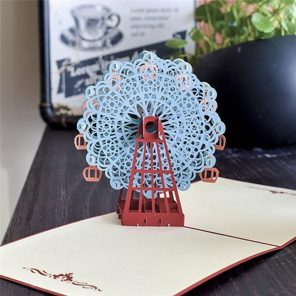 3D Pop Up Cards Birthday Train Plain Sailboat Bike Guitar