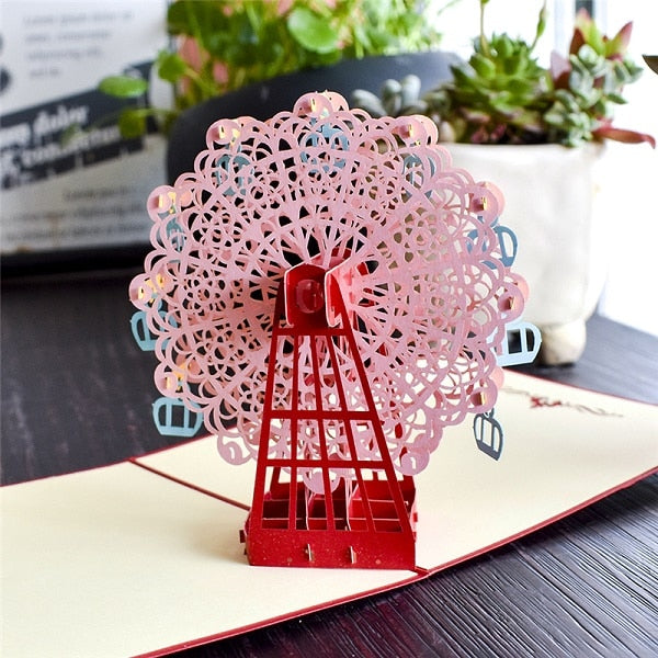 3D Pop Up Cards Birthday Train Plain Sailboat Bike Guitar