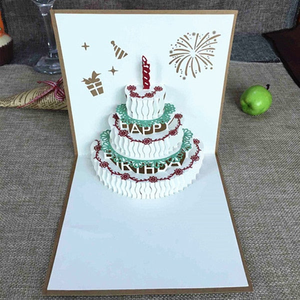 Birthday Love Postcard Greeting 3D Pop Up Cards