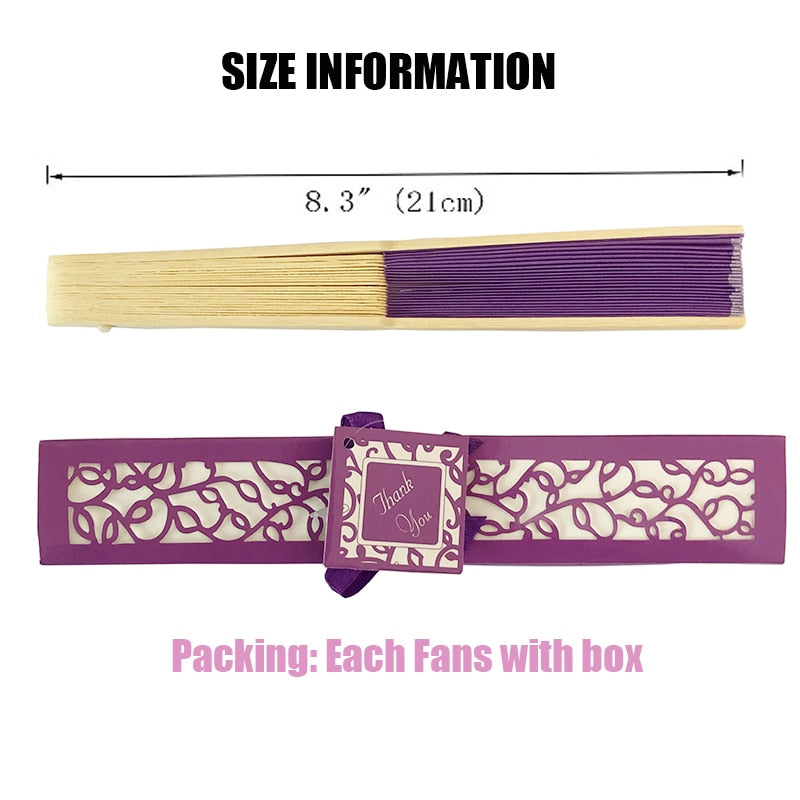 30pcs Personalized Folded Hand Silk Fans