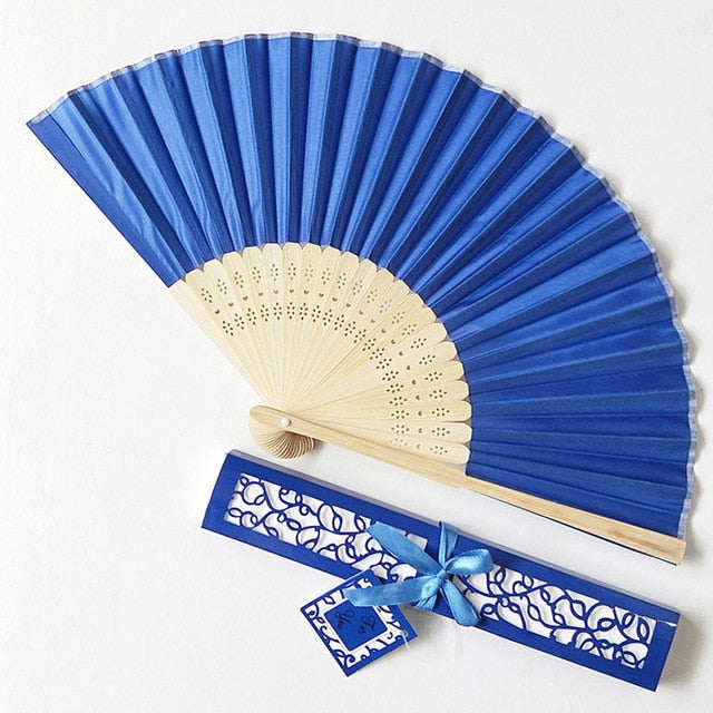 30pcs Personalized Folded Hand Silk Fans