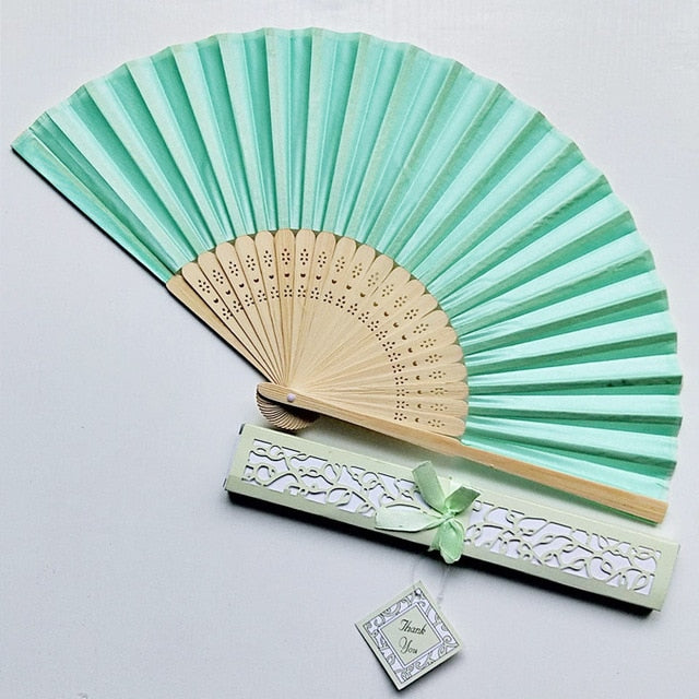30pcs Personalized Folded Hand Silk Fans