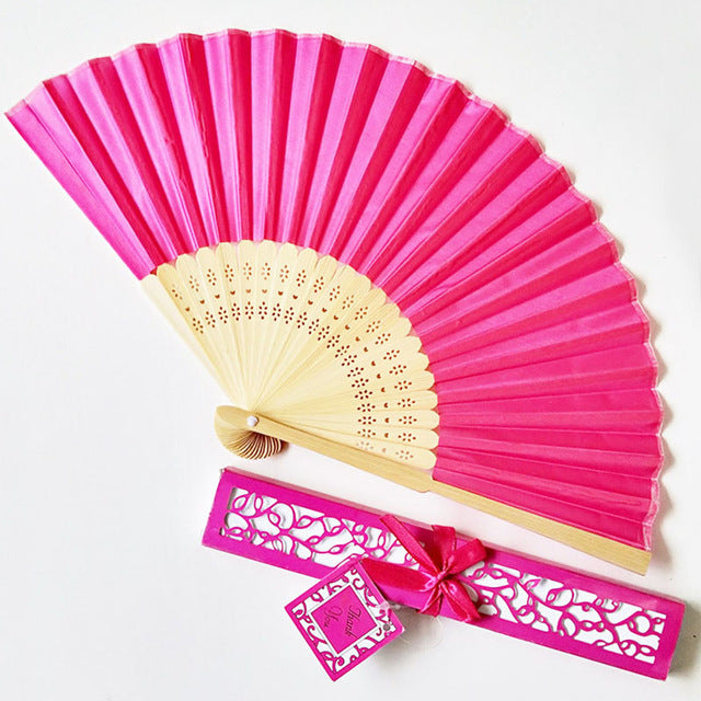 30pcs Personalized Folded Hand Silk Fans