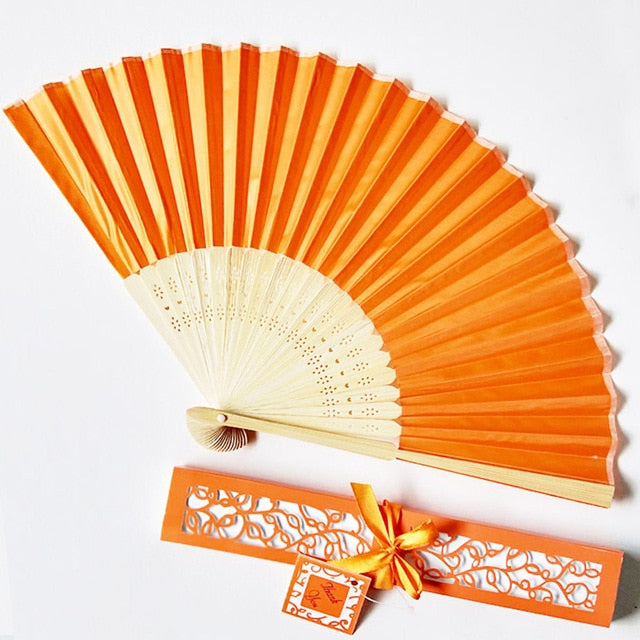 30pcs Personalized Folded Hand Silk Fans