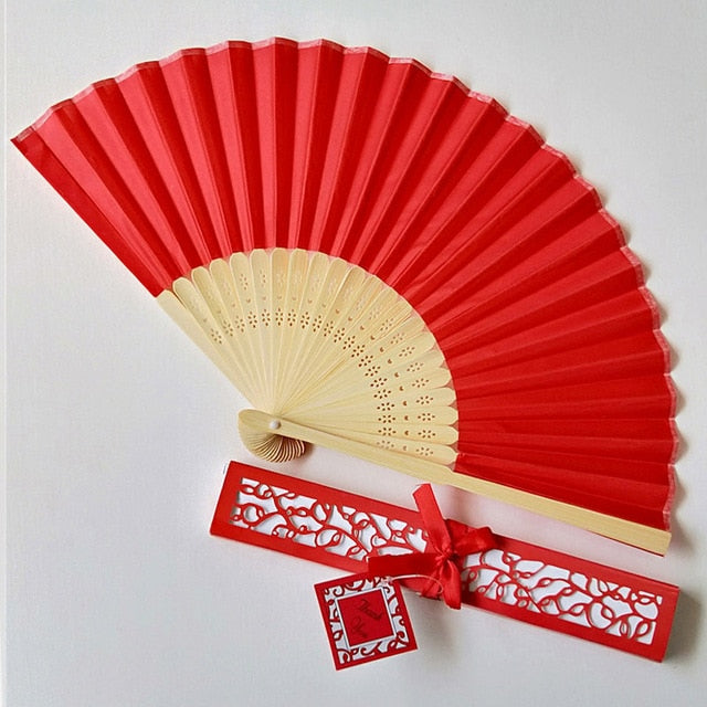 30pcs Personalized Folded Hand Silk Fans