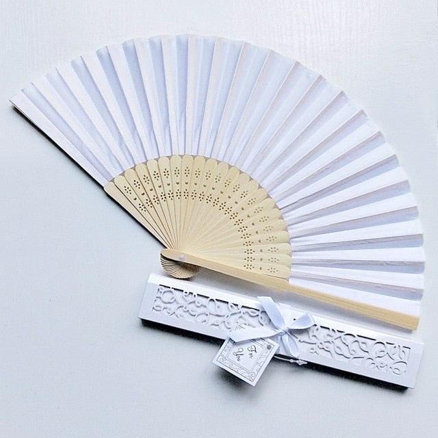 30pcs Personalized Folded Hand Silk Fans