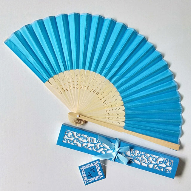 30pcs Personalized Folded Hand Silk Fans