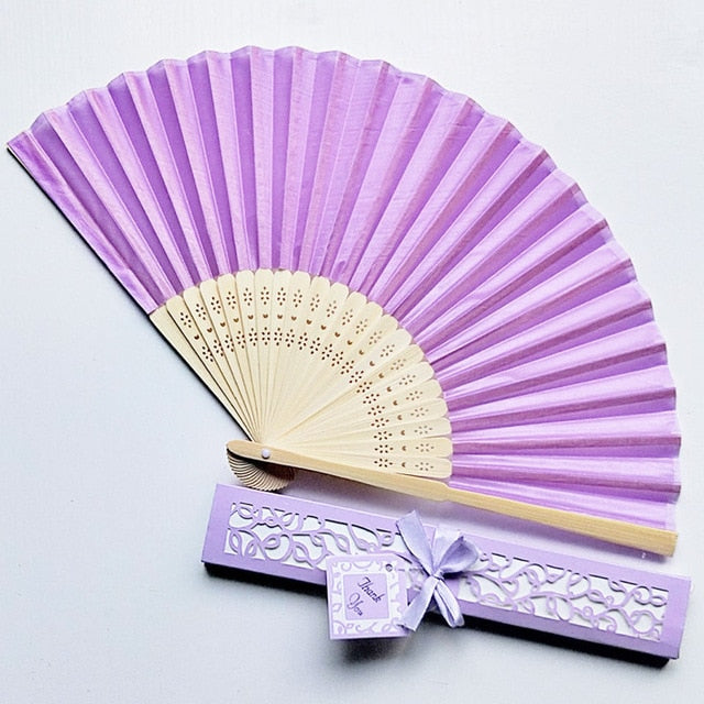 30pcs Personalized Folded Hand Silk Fans
